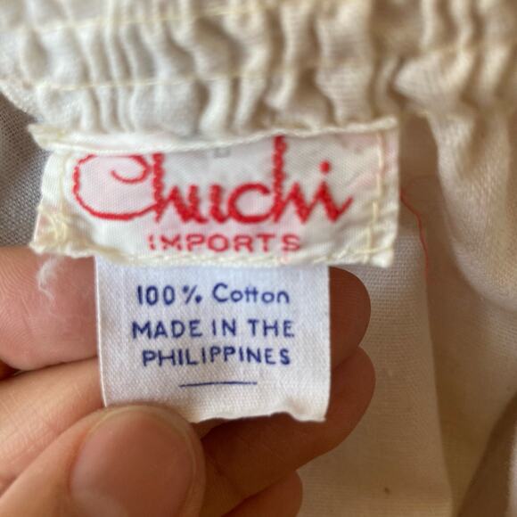 Vintage Light Weight Cotton embroidered peasant blouse size large - Picture 8 of 9